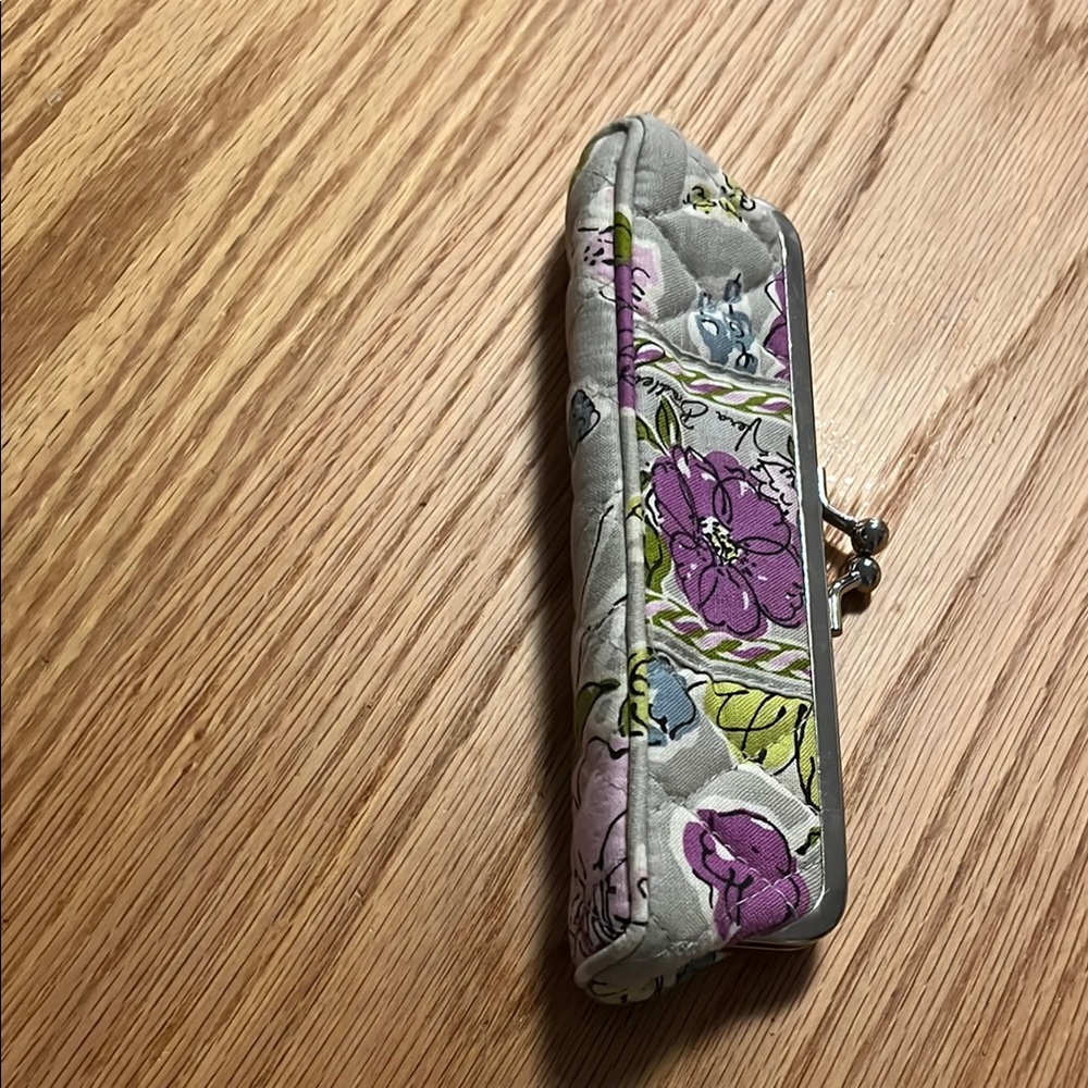 Vera Bradley Gray and Purple Floral Glasses holder without glasses